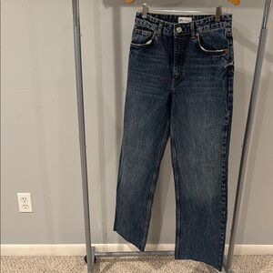 Zara Dark Blue Wide Leg Jeans
